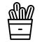 Plate churro icon outline vector. Spanish food
