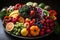 plate of colorful fruits and vegetables, for a boost of vitamins and nutrients