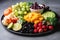 plate of colorful fruits and vegetables, overflowing with immunity-boosting nutrients