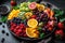 plate of colorful fruits and vegetables, overflowing with immunity-boosting nutrients