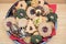 Plate with completely vegan christmas bisquits