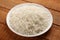 Plate of Cooked organic basmati rice