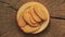 Plate cookies hand natural wooden stub