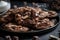 plate of cookies, topped with chocolate and broken into pieces