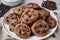 a plate of cookies, topped with miniature chocolate chips