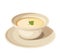 Plate of cream soup. Vector illustration.