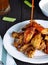 Plate of crispy delicious buffalo chicken wings