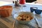 Plate of cuttlefish on the table of a french restaurant