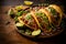 A plate of delicious Tacos El Pastor, served on warm corn tortillas, Generative AI