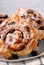 Plate of fresh baked cinnamon buns