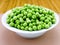 Plate of fresh green peas