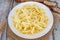 Plate of fresh tagliatelle