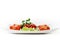 Plate with fresh vegetables, tomatos etc.