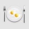 Plate With Fried Egg Heart Fork And Knife Transparent Background