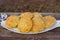 Plate of fried puri - indian traditional snack