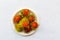 Plate full of rambutan fresh exotic fruit delicious stands on the table