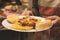 A plate full of spaghetti and garlic bread.