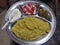 A plate full of traditional Indian meal- Khichdi.