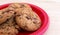 Plate of gourmet milk chocolate chip cookies