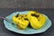 A plate of heart shaped lentil dhokla