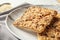 Plate with homemade grain cereal cookies