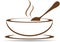 Plate with hot soup in vector