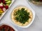 A plate of hummus, a famous arabic food