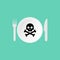 Plate icon and skull and crossbones sign. Vector illustration eps 10
