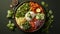 A plate of Indian sweets and delicacies arranged in the shape of the Indian tricolor