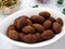 A plate with kibbe, a famous arabic food