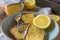 A plate with lemon cake