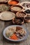 Plate with lentil, beans, chickpea, cereals