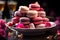 A Plate of Macarons with Red Berries