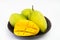 Plate of mango fruit decoration - Vietnamese food photography