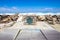 The plate marking the point of Cape Agulhas, the southernmost point of africa. The indian ocean is on the right, the Atlantic