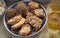 Plate with moroccan sweets and tea