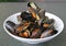 Plate of Moules Mariniere, a Belgian Dish of Steamed Mussels in White Wine and Garlic