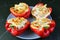 Plate of Mouthwatering Homemade Stuffed Bell Peppers  Isolated on Black Background