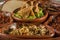 Plate with multiple edible insects, traditional Mexican food