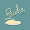 Plate of pasta. A dish of Spaghetti. Vector illustration.