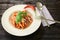 Plate of penne pasta with arrabiata sauce