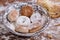 Plate with powders and shortbreads