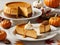 A Plate Of Pumpkin Cheese Pie With A Slice Cut Out. Generative AI
