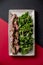 Plate roast beef meat salad onion plates cafe restaurant cutting
