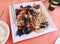 Plate with seafood at a traditional greek tavern