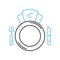 plate serving line icon, outline symbol, vector illustration, concept sign