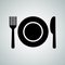 Plate spoon fork vector cutlery vector icon