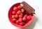 Plate with strawberries and eskimo icecream