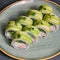 Plate of Sushi With Fresh Green Vegetables