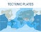 Plate tectonics. Major main and minor plates.